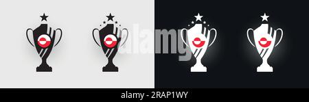 Greenland trophy pokal cup football champion vector illustration Stock Vector