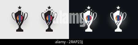 Mongolia trophy pokal cup football champion vector illustration Stock Vector