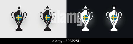 Sweden trophy pokal cup football champion vector illustration Stock Vector