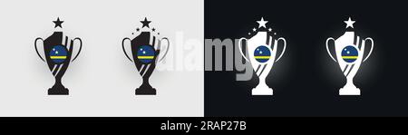 Curacao trophy pokal cup football champion vector illustration Stock Vector