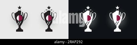 Qatar trophy pokal cup football champion vector illustration Stock Vector