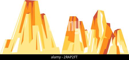 Mountains or volcano with high summit peak vector Stock Vector