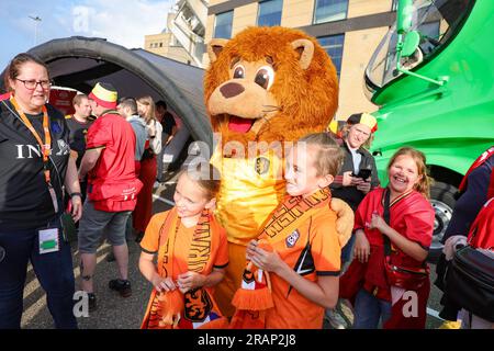 02-07-2023: Sport: Nederland v Belgie (woman friendly)   SITTARD, NETHERLANDS - JULY 2: Fans of the Netherlands during the International Friendly Wome Stock Photo