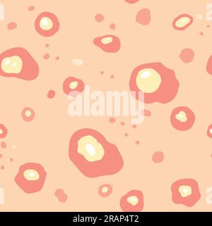 seamless pattern of skin with infected with acne, pimples- vector illustration Stock Vector