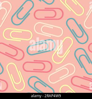 colorful paper clips seamless pattern- vector illustration Stock Vector