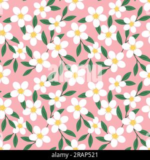 spring blooming flowers seamless pattern - vector illustration Stock Vector