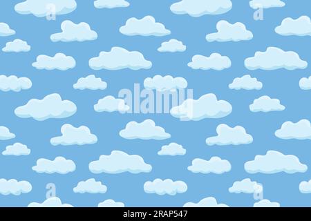 sky with clouds seamless pattern - vector illustration Stock Vector