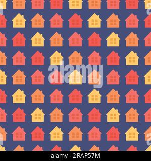 colorful houses seamless pattern, real estate, mortgage, renting, buying concept- vector illustration Stock Vector