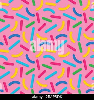 candy sprinkles, donut glaze seamless pattern- vector illustration Stock Vector