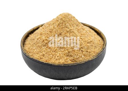 Breadcrumbs isolated on white background. Breadcrumbs flour in bowl Stock Photo