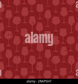 seamless pattern of red wine glasses- vector illustration Stock Vector