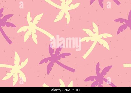 seamless summer pattern with palm trees - vector illustration Stock Vector