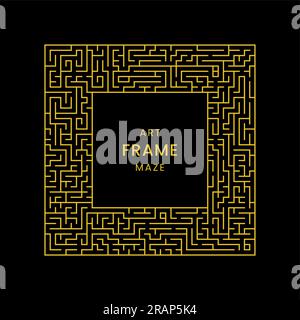 Decorative artistic square in the shape of a maze. Vector illustration Stock Vector