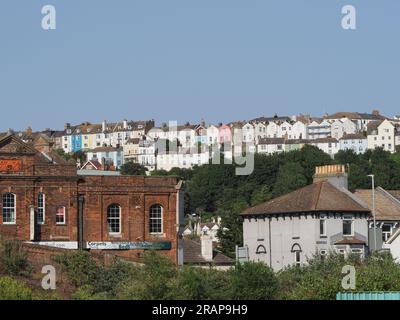 HASTINGS, UK - JUNE 05, 2023: Row of terraced houses Stock Photo