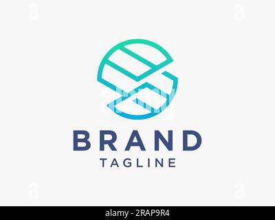 Abstract Initial Letter S Logo. Blue Style isolated on White Background. Usable for Business and Technology Logos. Flat Vector Logo Design Template El Stock Vector