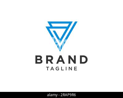 Abstract Geometric Triangle Letter V Logo Concept Design Template Element. Flat Vector Illustration Stock Vector