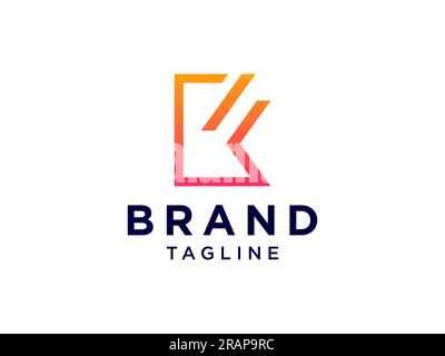 Initial Letter K Logo. Flat Line Vector Branding Logo Design Template Element Stock Vector