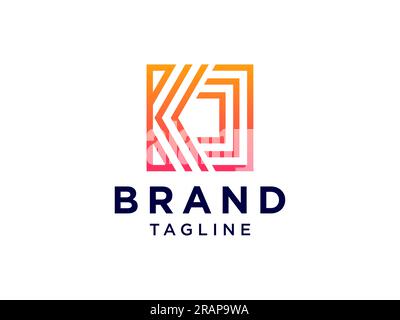 Initial Letter K Logo. Flat Line Vector Branding Logo Design Template Element Stock Vector
