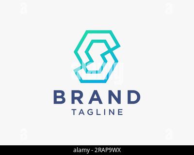 Abstract Initial Letter S Logo. Blue Style isolated on White Background. Usable for Business and Technology Logos. Flat Vector Logo Design Template El Stock Vector