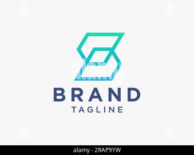 Abstract Initial Letter S Logo. Blue Style isolated on White Background. Usable for Business and Technology Logos. Flat Vector Logo Design Template El Stock Vector