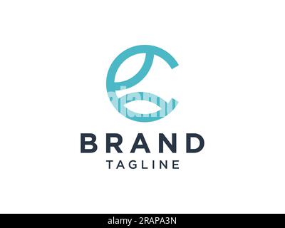 Abstract Initial Letter C Logo. Green Circular Rounded Origami Style isolated on White Background. Usable for Business and Branding Logos. Flat Vector Stock Vector