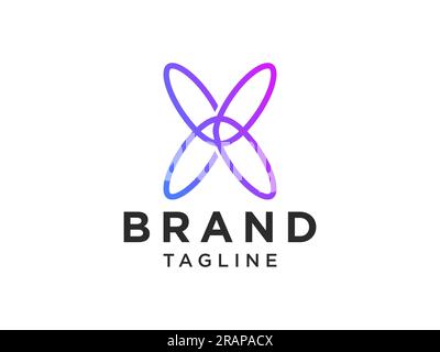 Abstract Initial Letter X Logo. Blue Geometric Arrow Shape Origami Style isolated on White Background. Usable for Business and Technology Logos. Flat Stock Vector