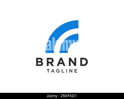 Abstract Initial Letter F Logo. Blue Motion Geometric Shape isolated on White Background. Usable for Business and Technology Logos. Flat Vector Logo D Stock Vector