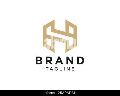 Abstract Initial Letter H Logo. Gold Linear Style. Usable for Business, Healthcare, Nature and Beauty Logos. Flat Vector Logo Design Template Element Stock Vector