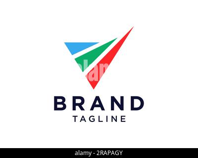 Abstract Initial Letter V Logo. Geometric Shape Origami Style isolated on White Background. Usable for Business and Branding Logos. Flat Vector Logo D Stock Vector