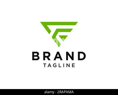 Initial Letter F Logo. Green Geometric Shape Origami Style isolated on White Background. Usable for Business and Branding Logos. Flat Vector Logo Desi Stock Vector