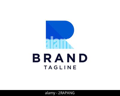 Abstract Initial Letter R Logo. Blue Geometric Arrow Shape Origami Style. Usable for Business and Branding Logos. Flat Vector Logo Design Template Ele Stock Vector