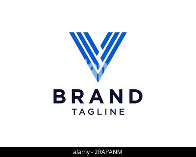 Abstract Initial Letter V Logo. Geometric Shape Origami Style isolated on White Background. Usable for Business and Branding Logos. Flat Vector Logo D Stock Vector