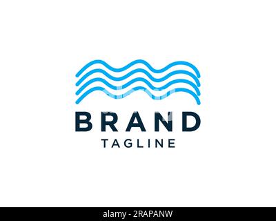 Abstract Ocean Sea Water Waves Logo. Blue Wave Horizontal zigzag Lines Style isolated on White Background. Usable for Business, Nature and Branding Lo Stock Vector