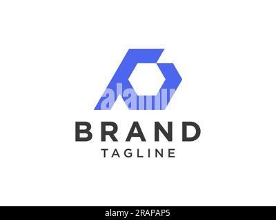 Abstract Initial Letter P Logo Outline Style isolated on White Background. Flat Vector Logo Design Template Element. Stock Vector