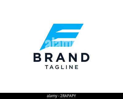 Abstract Initial Letter E Logo. Geometric Shape Symbol isolated on White Background. Usable for Branding and Nature Logos. Flat Vector Logo Design Tem Stock Vector