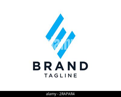 Abstract Initial Letter E Logo. Geometric Shape Symbol isolated on White Background. Usable for Branding and Nature Logos. Flat Vector Logo Design Tem Stock Vector