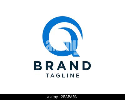 Abstract Circular Initial Letter Q Logo. Blue Linear Style. Usable for Business and Technology Logos. Flat Vector Logo Design Template Element Stock Vector