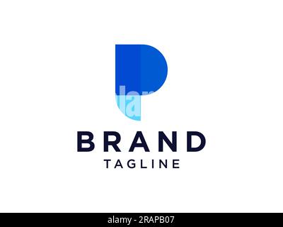 Abstract Initial Letter P Logo Outline Style isolated on White Background. Flat Vector Logo Design Template Element. Stock Vector