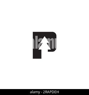 Letter P and Pine Tree logo or icon design Stock Vector