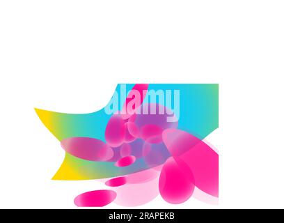 Texture of transparent pink abstract volumetric fashionable unique magic round of different shapes of light beautiful aerial cosmic bubbles, drops on Stock Vector
