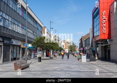 High Street West in the city of Sunderland, UK, including The Bridges shopping centre. Stock Photo