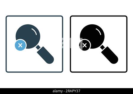 Screen Search no result icon. icon related to Find, Search. Solid icon style design. Simple vector design editable Stock Vector