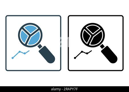 analyst search icon. icon related to Find, Search. Solid icon style design. Simple vector design editable Stock Vector