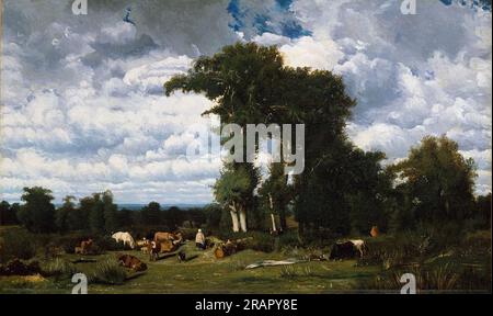 Landscape with Cattle at Limousin 1837 by Jules Dupre Stock Photo