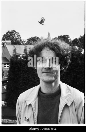 Gerard Love from Teenage Fanclub photographed on the roof of Cardiff University Students' Union on 20 May 1995. Photograph: Rob Watkins Stock Photo