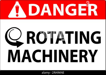 Danger Sign Rotating Machinery On White Background Stock Vector