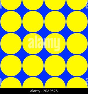 Delicate yellow polka dots on blue background seamless pattern. Soft abstract geometric pattern. Dots specks, flecks, stains seamless pattern Stock Photo