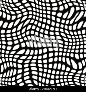 Delicate white chaotic square dots on black background seamless pattern. Soft abstract geometric pattern. Dots specks, flecks, stains seamless pattern Stock Photo