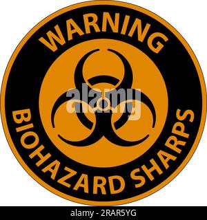 Warning Biohazard Label, Biohazard Sharps Stock Vector