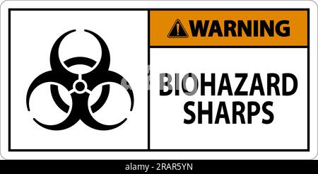 Warning Biohazard Label, Biohazard Sharps Stock Vector